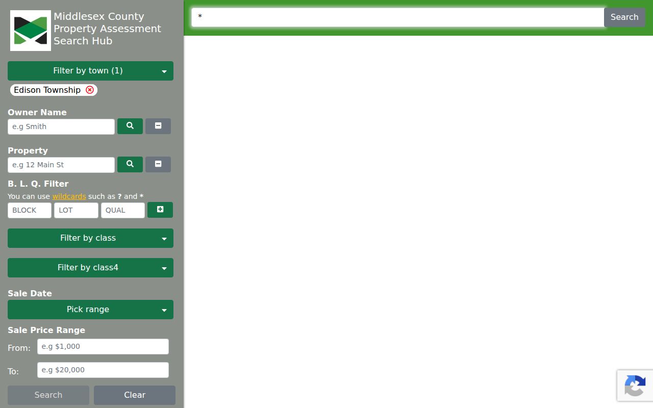 Edison residents directory property search interface for assessment records