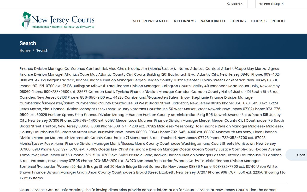 Edison residents directory New Jersey Courts Find a Case search page